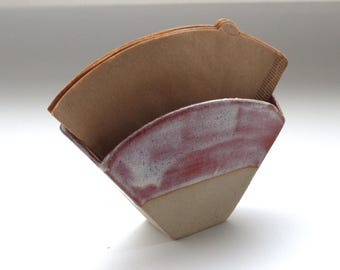 Handmade Ceramic Filter Coffee Paper Holder: Sakura V60 Organizer
