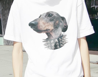 Dachshund Punk Graphic T-Shirt: Dog Lover Streetwear