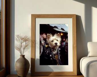 Punk Rock Yorkshire Terrier Art Print, Pooches of Punk