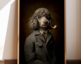 Poodle Art Print: Funny Distinguished Dog Poster
