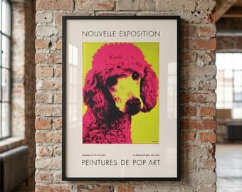Plakat Pop Art z Pudlem: Nowoczesny wydruk ścienny z psem