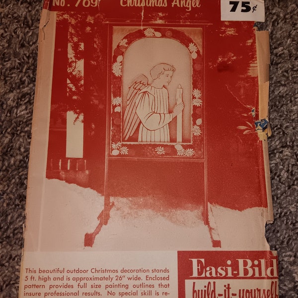 DIY Easi-Bild Christmas Angel No. 769 Vintage 1959 Full Size Pattern