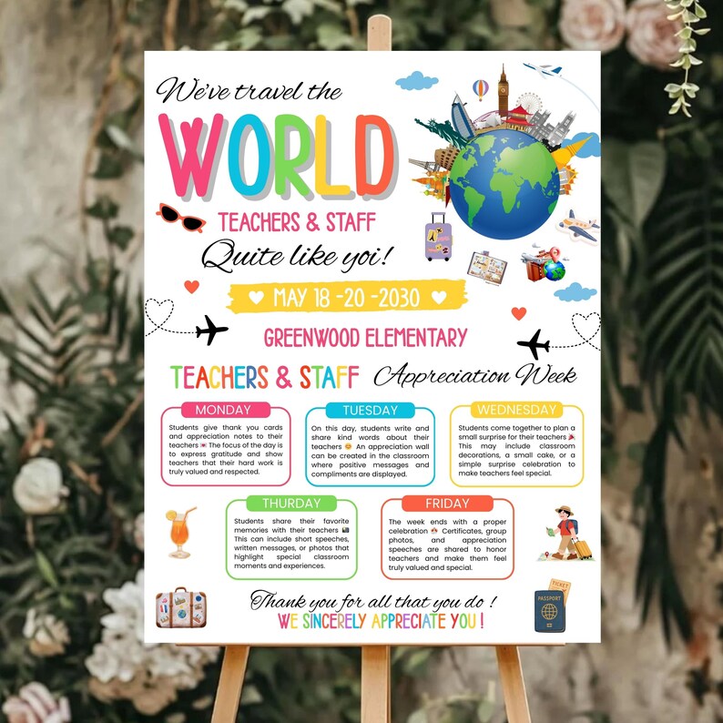 Editable Teacher Appreciation Week Flyer Canva Template, School Staff ...