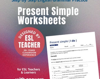 Present Simple ESL-arbetsblad | Grammatikövning (PDF)