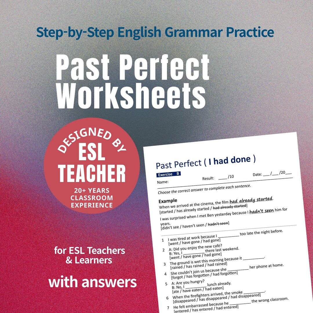 Practice Makes Perfect Worksheet.pdf Past Perfect Worksheets PDF | 9 Pages, 90 ESL Questions + Answer Key ...