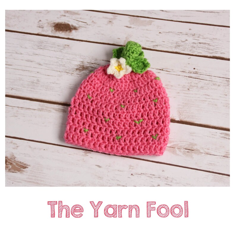 Teen Infant Adult Size Crochet Strawberry Hat Child Newborn