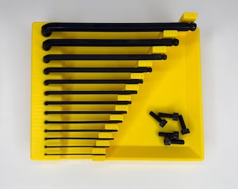 Bondhus Inch Allen Wrench Organizer with Magnetic Parts Tray, Gridfinity 42mm Hex Key Holder