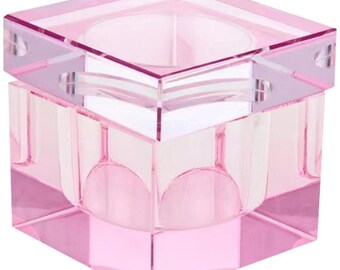 Pink monomer cup 2inch square crystal glass