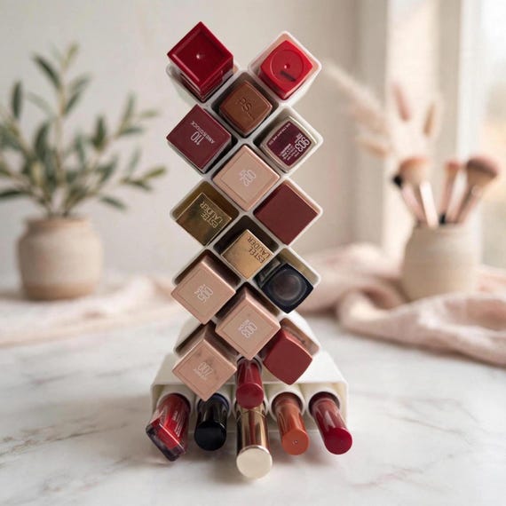 Lipstick Holder Organiser Tower | Makeup Storage | Lipstick Display Stand | Large Lipstick Holder | 16 Colours | Vanity Organiser