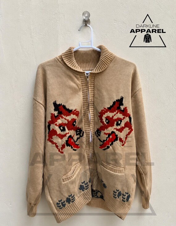 Wolf Cardigan | Hail Mary Inspired Nordic Zip-Up Sweater