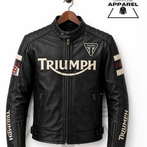 Triumph motorcycle leather jacket - Etsy 日本