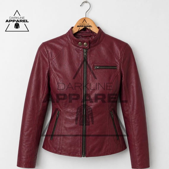 Resident Evil 2 Claire Red Leather Jacket – Handmade Women’s Biker Jacket, Gamer Cosplay Outfit
