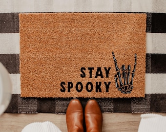 Stay Spooky Doormat, Skeleton Hand Porch Decor
