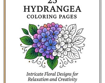 Dibujos para colorear de hortensias: 25 mandalas florales (descarga PDF tamaño A4 + carta)