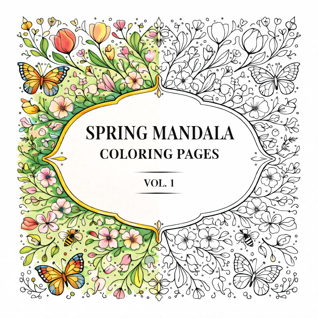 Spring Mandala Coloring Pages | Floral Butterflies, Nature Designs ...