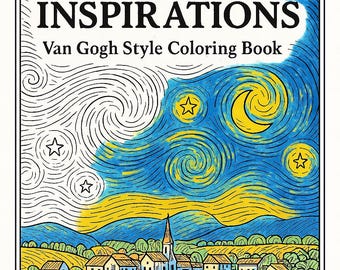 Libro para colorear de inspiración estrellada: Arte de galaxias celestiales y cielo nocturno (Descarga digital en PDF)