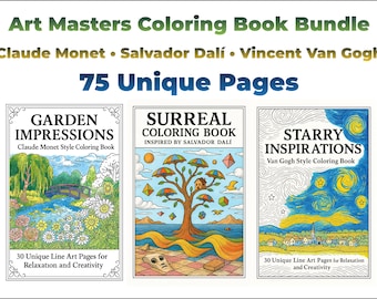 Libro para colorear de maestros del arte: Monet, Dalí, Van Gogh (descarga en PDF)