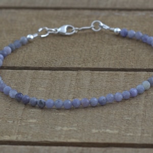 Tanzanite Gemstone Bracelet with Sterling Silver clasp, Tanzanite Jewelry, December Birthstone, December Birthday Gift