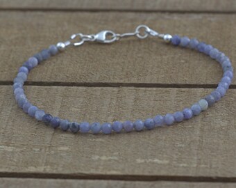 Tanzanite Gemstone Bracelet with Sterling Silver clasp, Tanzanite Jewelry, December Birthstone, December Birthday Gift