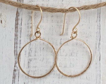 14K Gold Filled Circle Dangle Earrings