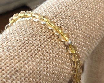 Golden Citrine Gemstone Bracelet with Sterling Silver clasp, November Birthstone