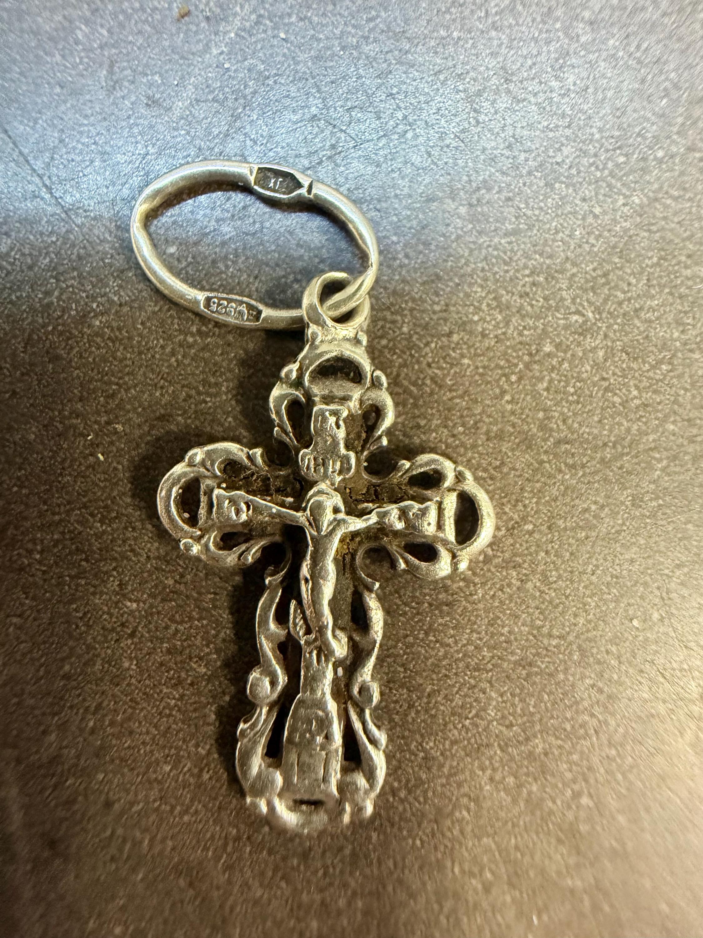 Religious Protective Silver Vintage Cross, 1990s, Ukraine image 2