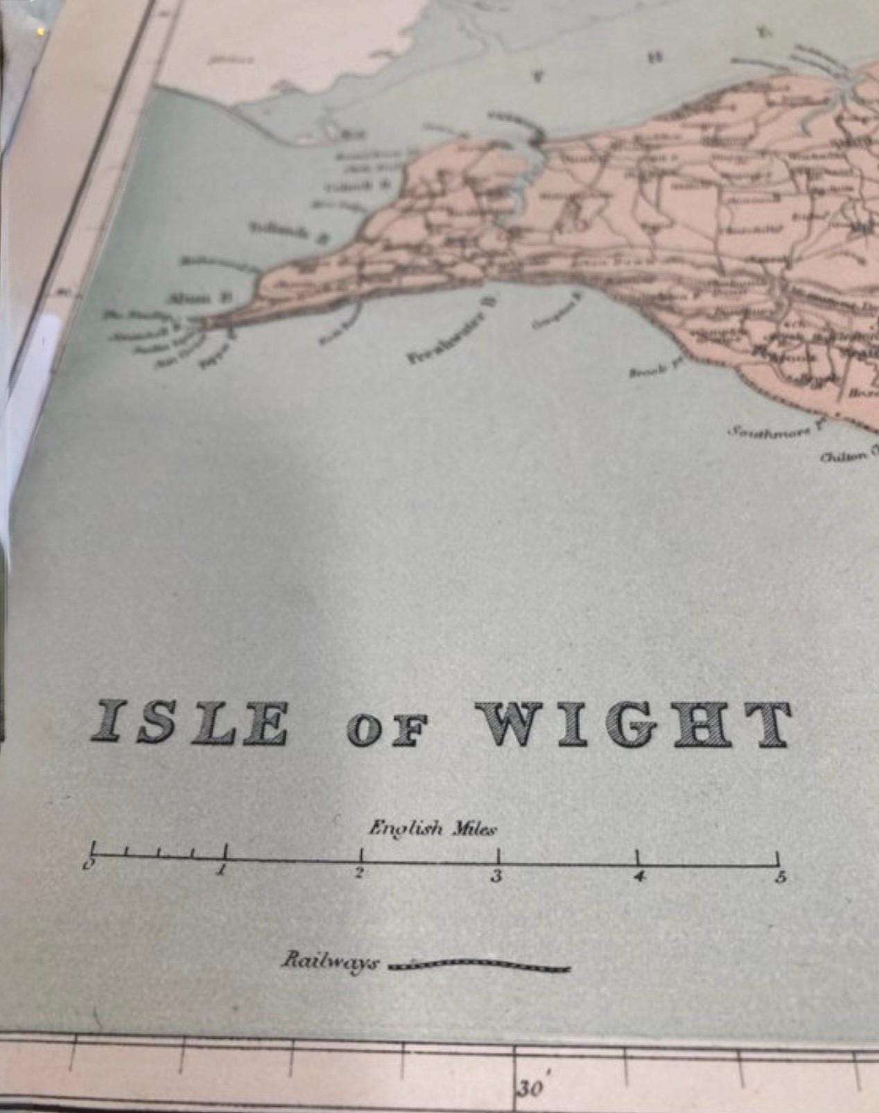 Victorian Colour-Tinted Isle of Wight Map, George Virtue, 1840 image 3