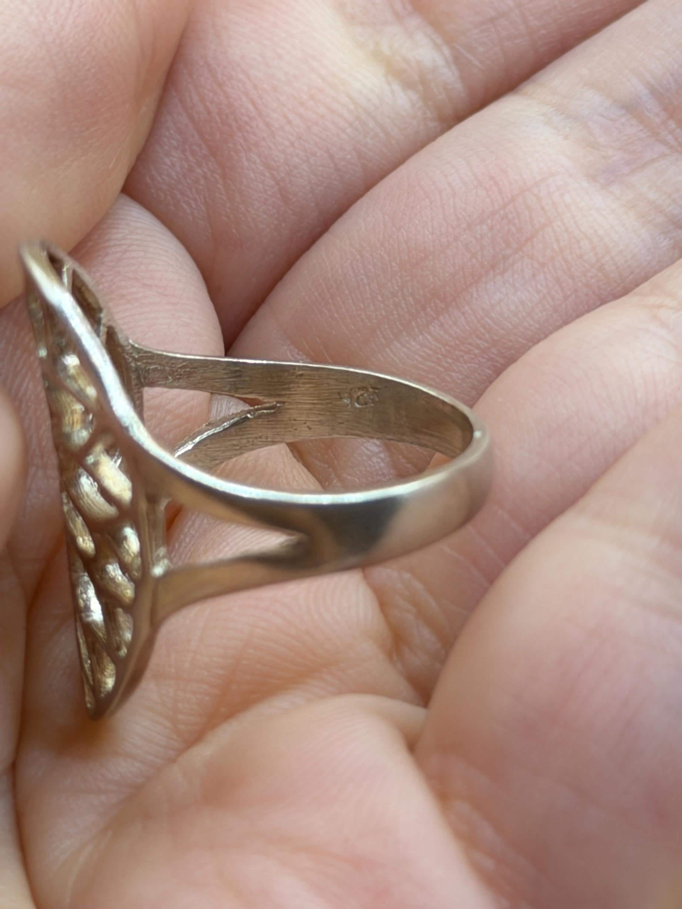 Floral Sterling silver ring Uk size P image 3