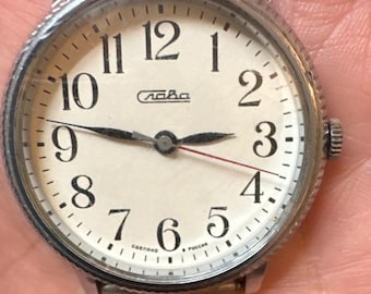 Reloj de pulsera ruso soviético para hombre sin correa, de cuarzo Slava 451