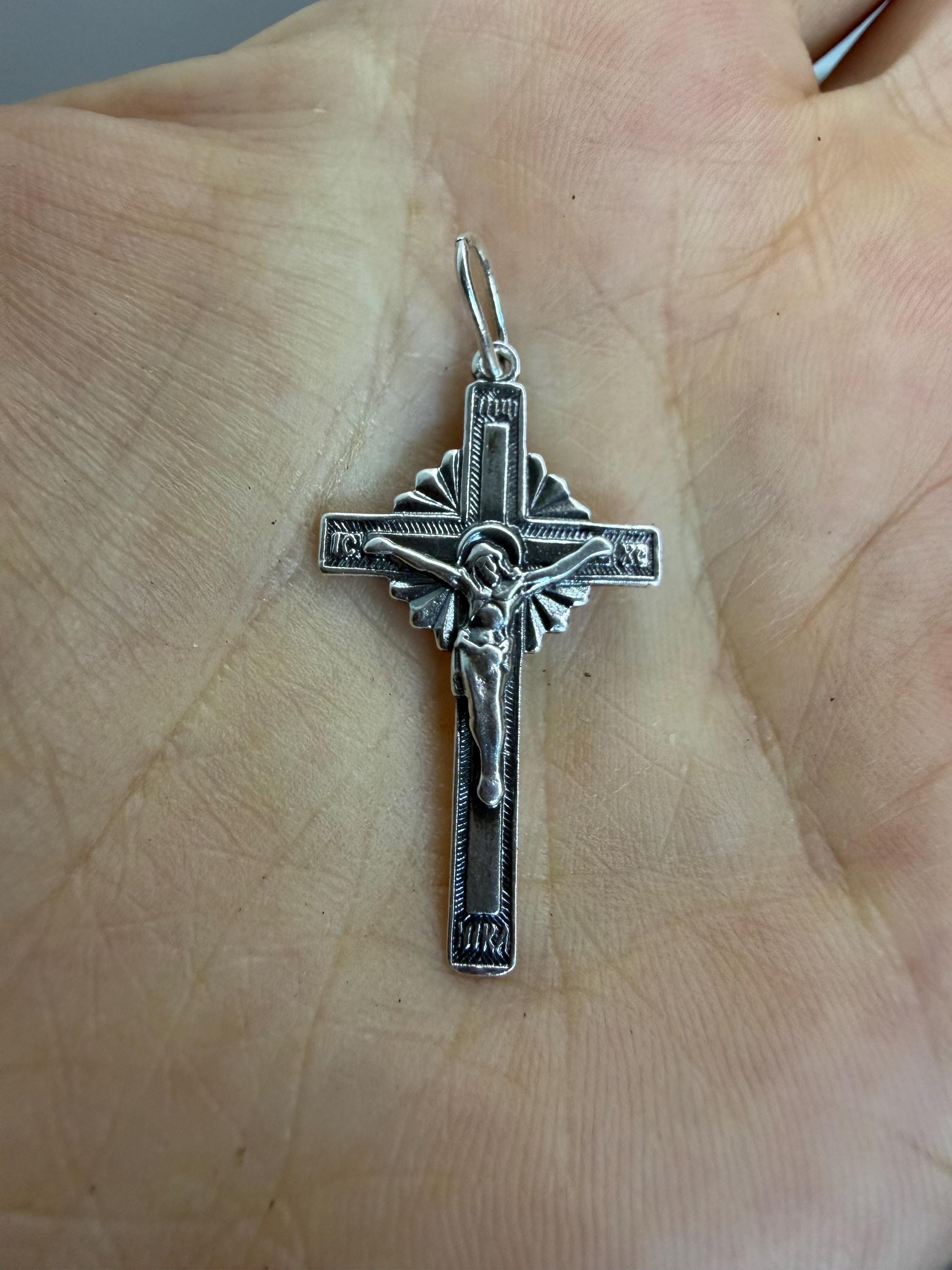 Vintage Orthodox sterling silver cross ussr 90s image 3
