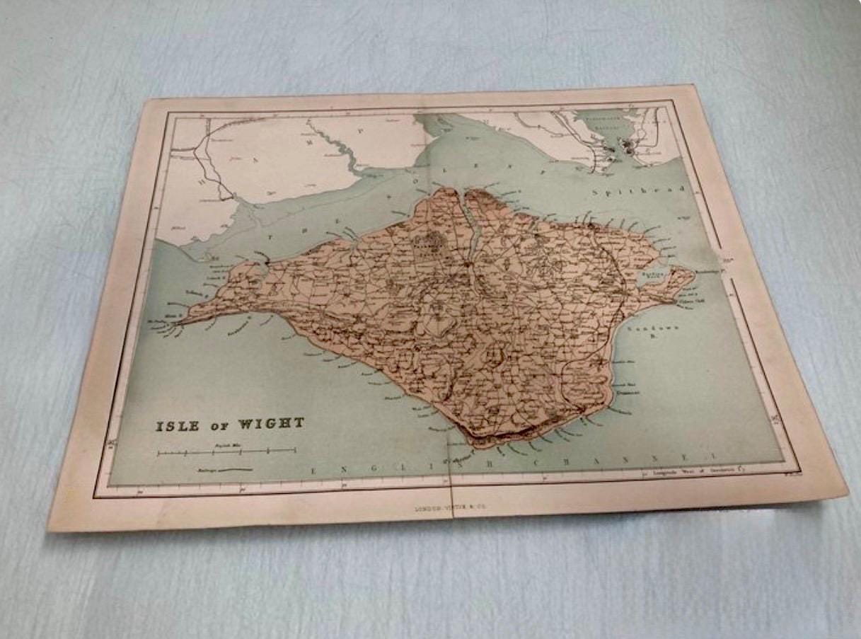 Victorian Colour-Tinted Isle of Wight Map, George Virtue, 1840