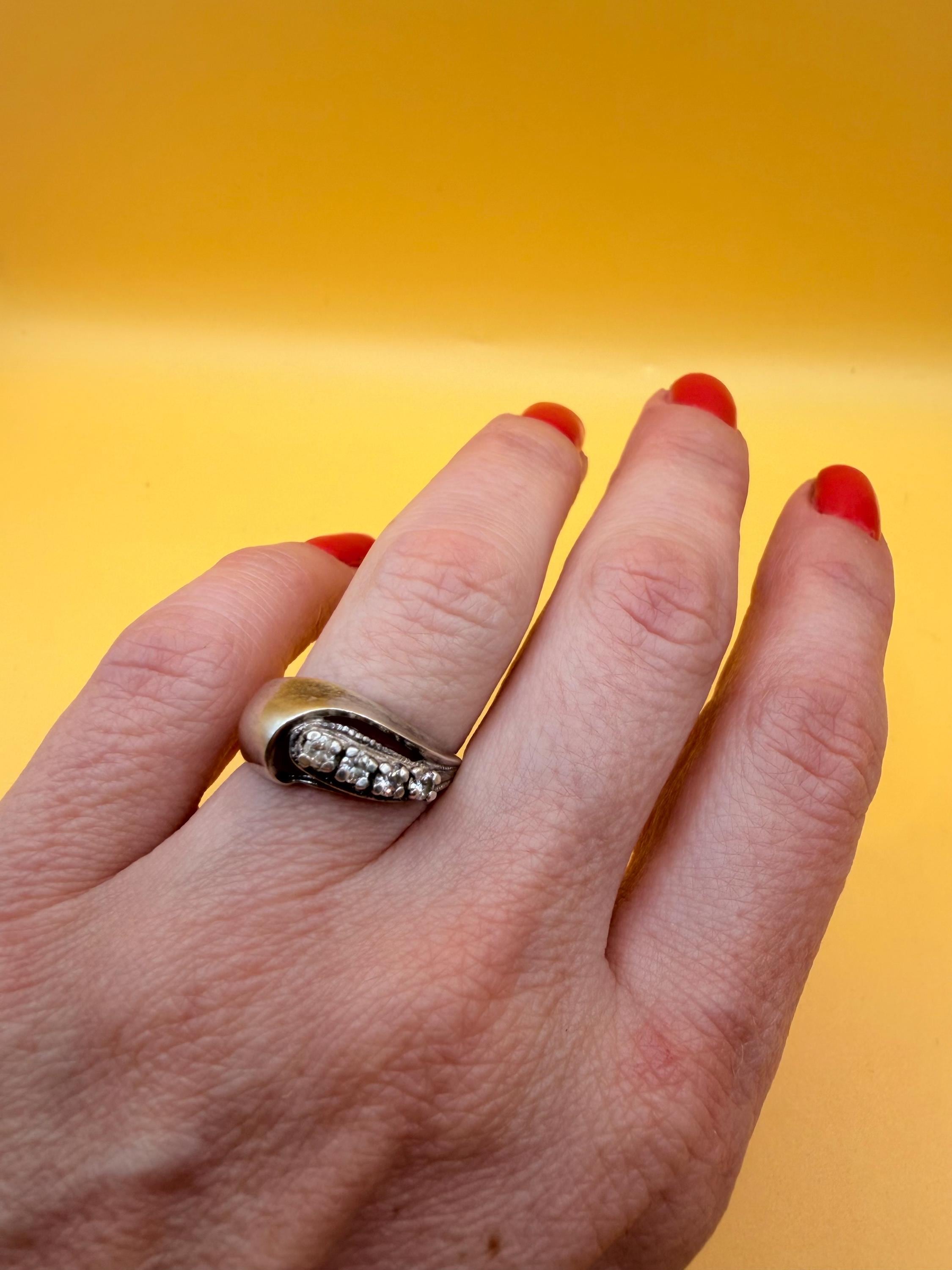 Size N 925 Sterling Silver ring Soviet 90s #27 image 3
