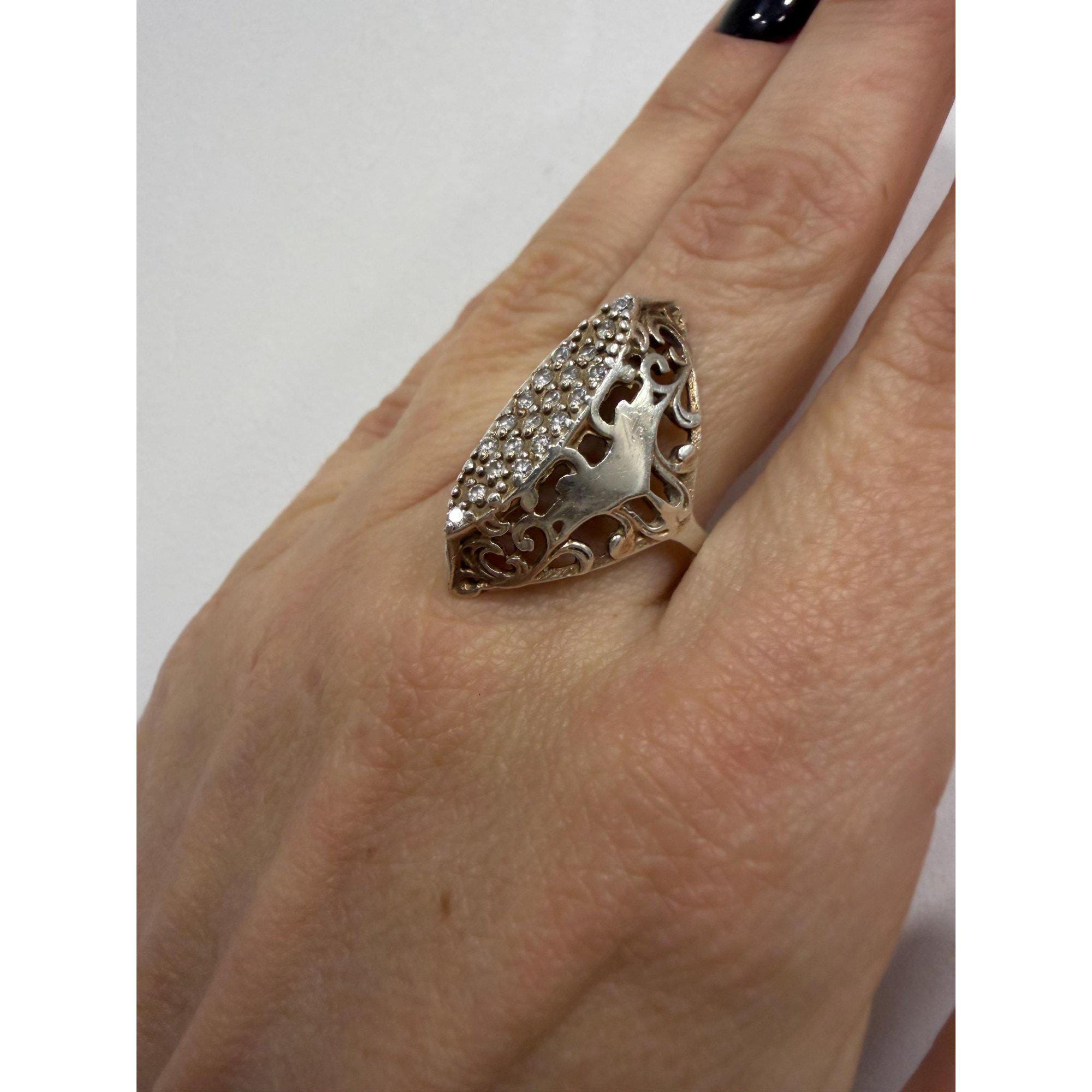 Vintage sterling silver ring from the 90s Soviet Union era Uk size U image 3