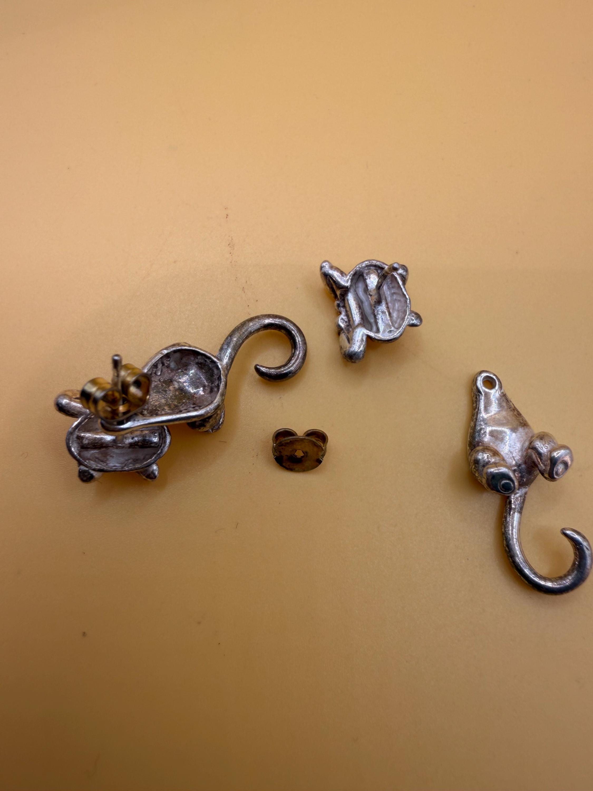 Sterling Silver Cat Clinging Earrings – Pet Lover Jewelry image 5