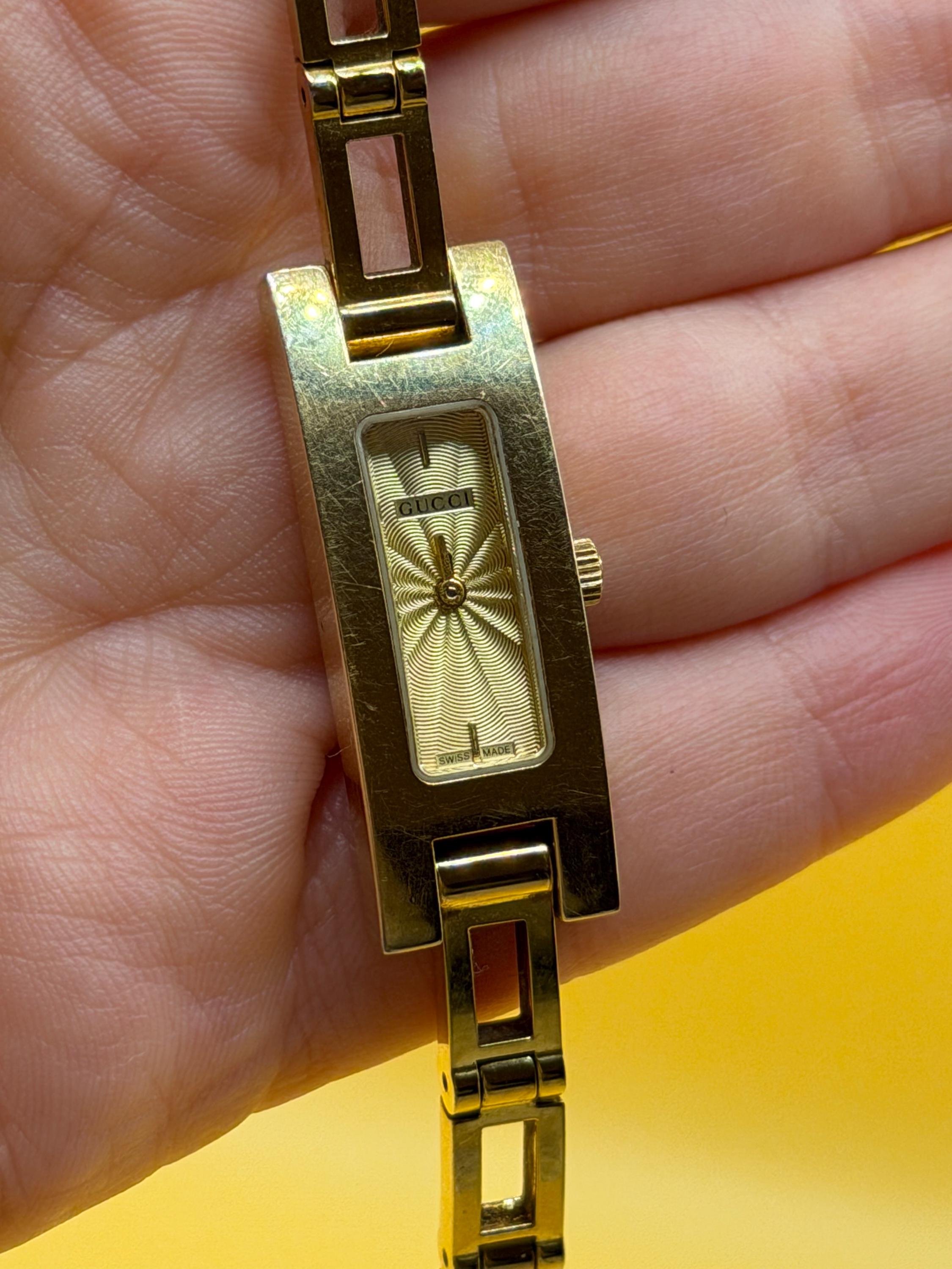Gucci 3900L Gold Sunburst Dial Quartz image 6