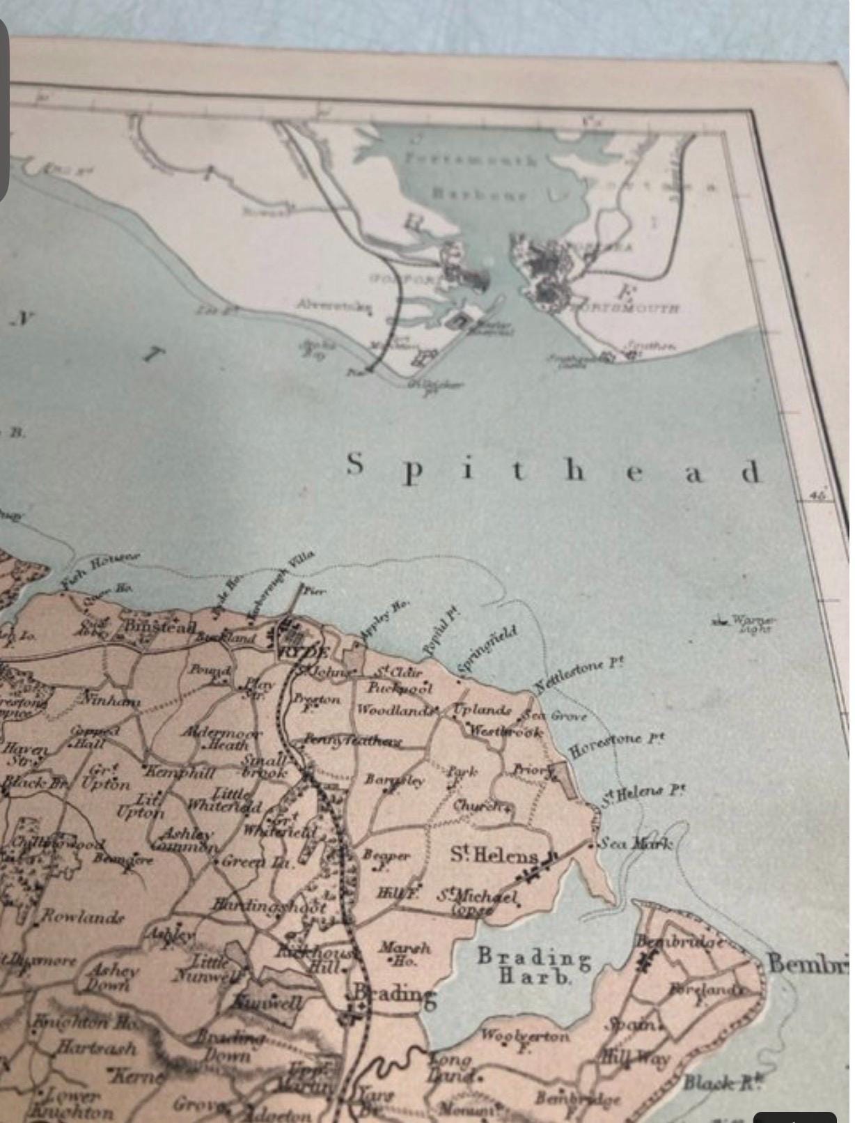 Victorian Colour-Tinted Isle of Wight Map, George Virtue, 1840 image 4
