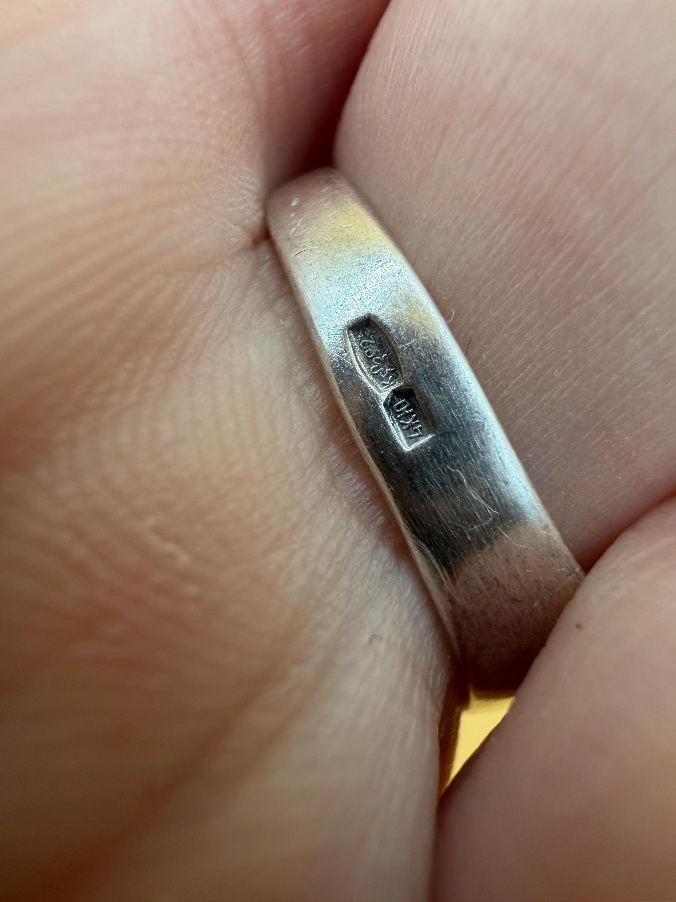 Size N 925 Sterling Silver ring Soviet 90s #27 image 6