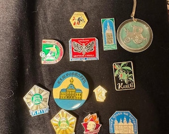 Lot of vintage Soviet badges