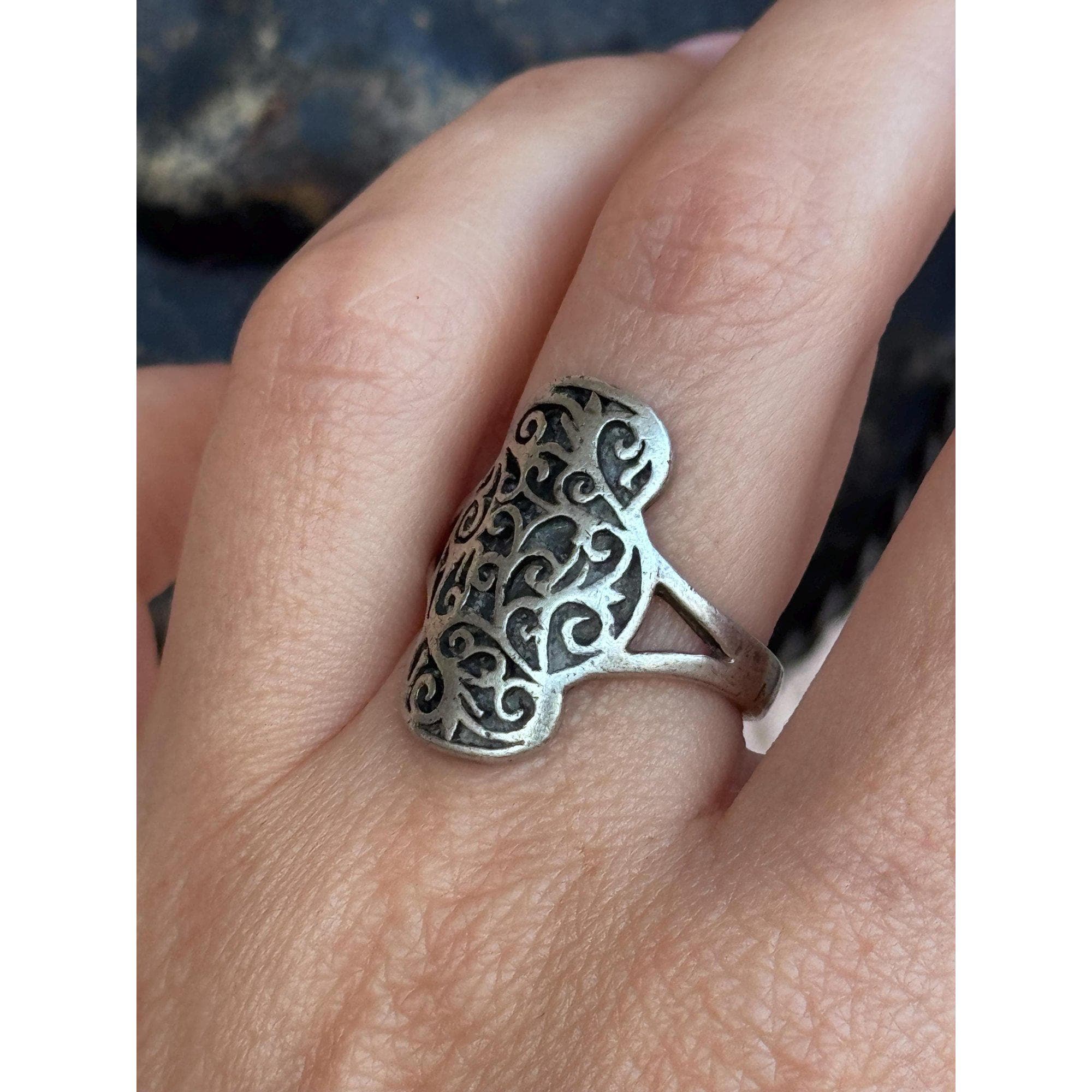 Unique Vintage Sterling Silver Ring, Size M, Weight 6.30g