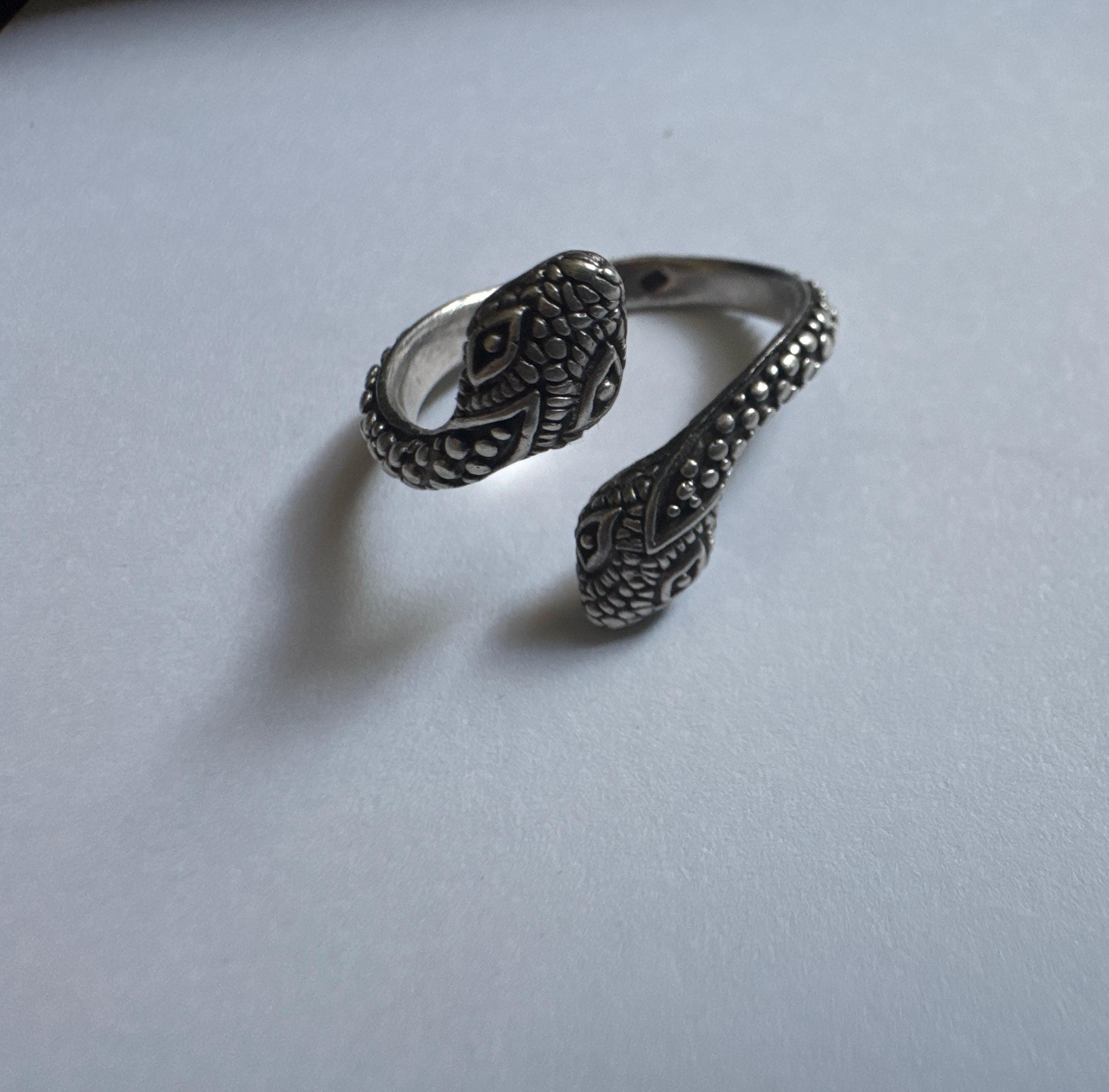 Incredible Sterling Silver Snake/Reptile Adjustable Ring – approx. size P image 3