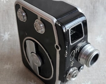 Vintage 8mm movie camera "ekran," ussr, retro film equipment.