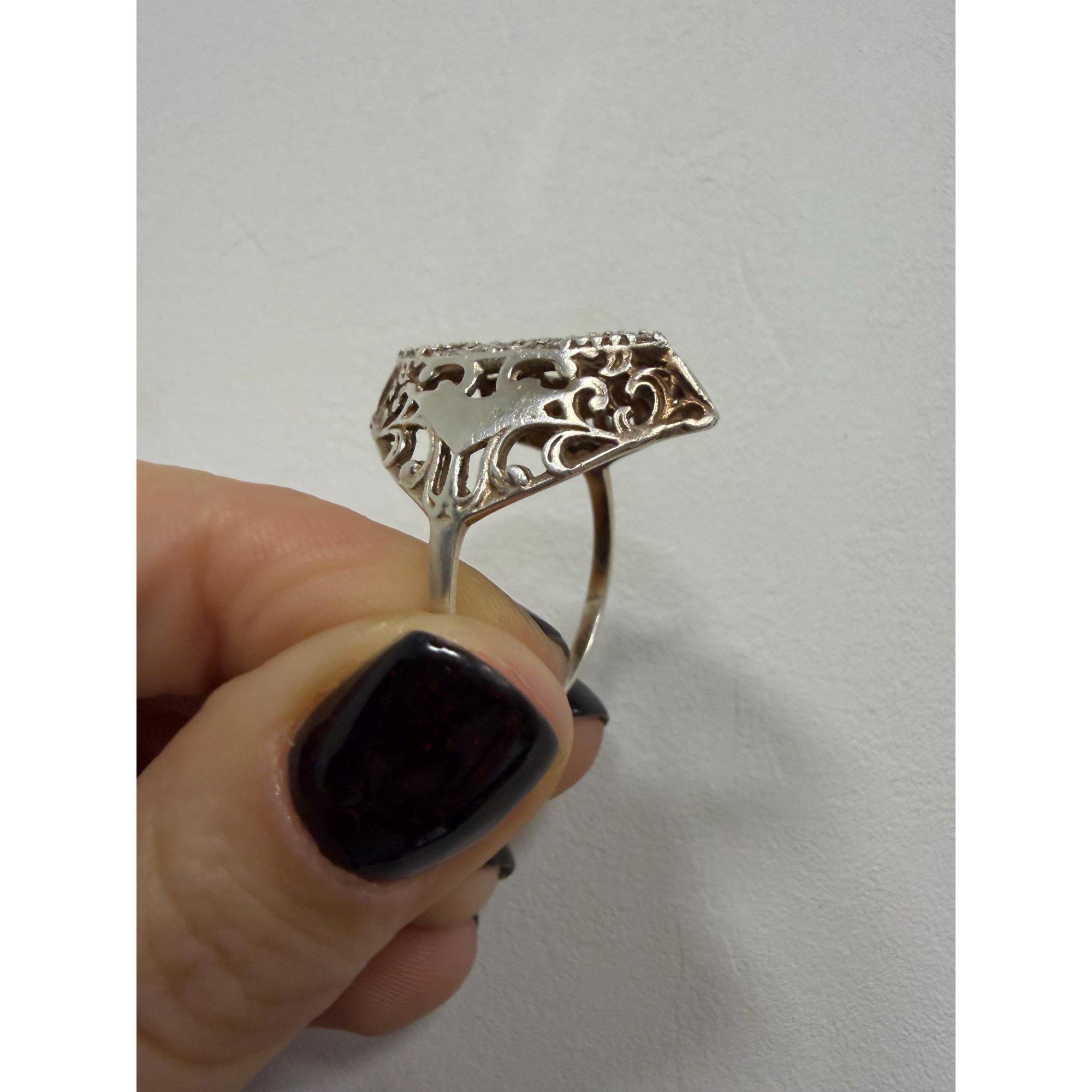 Vintage sterling silver ring from the 90s Soviet Union era Uk size U image 6