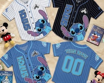 Gepersonaliseerde steek honkbaljersey, aangepaste naam steek Disney-shirt, Lilo and Stitch familie-uitstapje bijpassende jersey, Disney fan cadeau