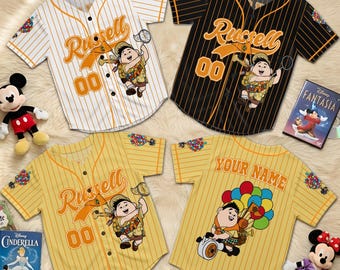 Gepersonaliseerde Russell Baseball Jersey, Custom Wilderness Explorer Adventure-shirt, Up Movie geïnspireerde jersey, cadeau fan