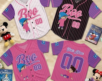 Personalized Boo Baseball Jersey, Custom Name Cute Little Girl Shirt, Monster Movie Fan Gift, Birthday Jersey