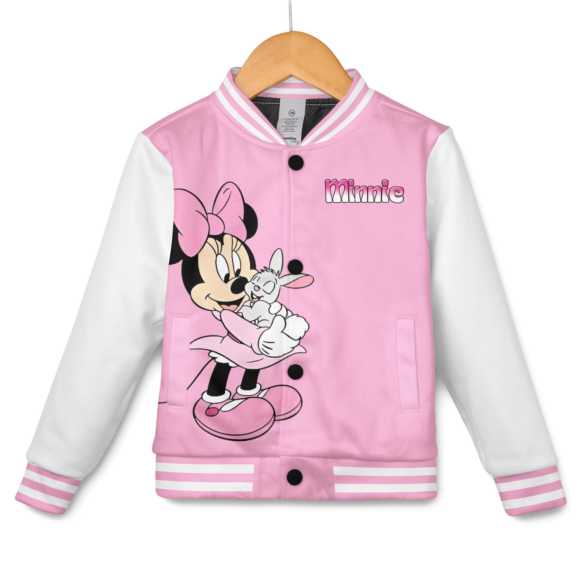 Discover Custom Disney Minnie Baseball Jacket, Kid Youth Adult Sports Jacket, Number Varsity, Kids Baseball Jacket