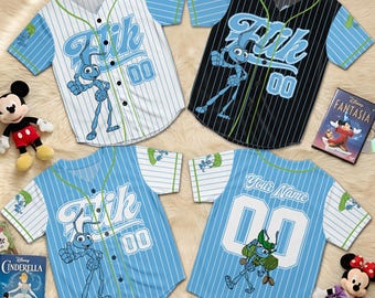 Personalized Flik Baseball Jersey, Custom Name Blue Ant Shirt, Bug Movie Fan Gift, Birthday Jersey