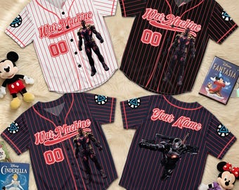 Personalized War Machine Baseball Jersey, Custom Name Number Armored Hero Shirt, Superhero Movie Fan Gift for Men Women