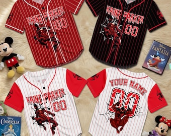 Personalized Kaine Parker Baseball Jersey, Custom Name Scarlet Spider Hero Shirt, Marvel Inspired Fan Gift, Superhero Jersey