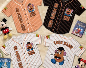 Gepersonaliseerde Mr Potato Head Toy Story-honkbaljersey, aangepaste naam Toy Story-shirt, bijpassende outfit Pixar-gezinsuitje